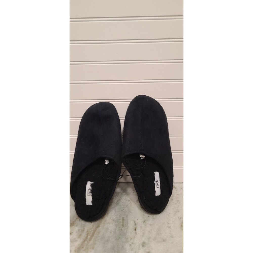 Nordstrom Rack Mens Black Slippers Size L 11/12 NWT